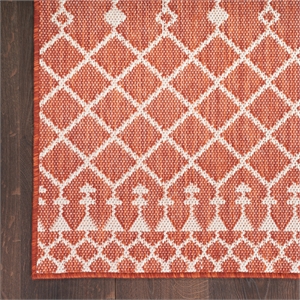 Pemberly Row Contemporary 4' x 6' Fabric Terracotta Area Rug