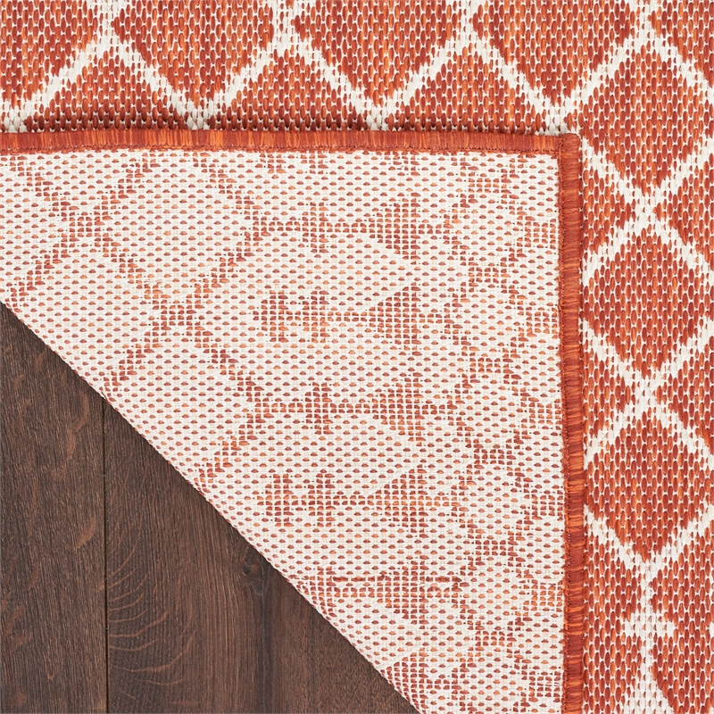 Pemberly Row Contemporary 4' x 6' Fabric Terracotta Area Rug