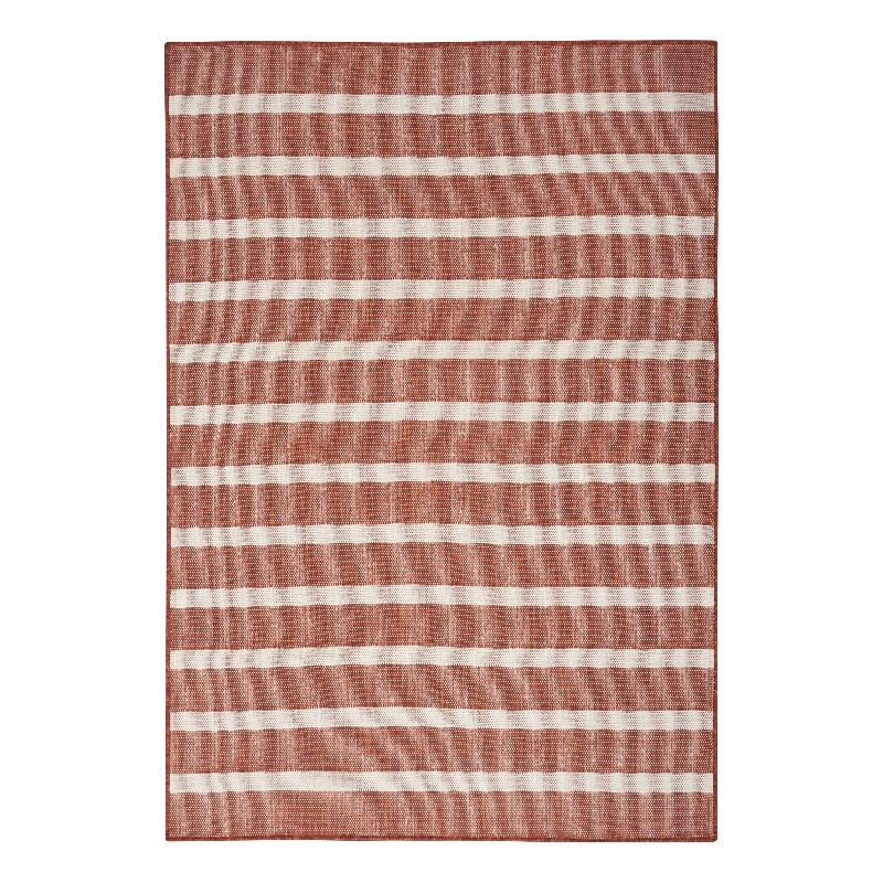 Pemberly Row Contemporary 4' x 6' Fabric Terracotta Area Rug