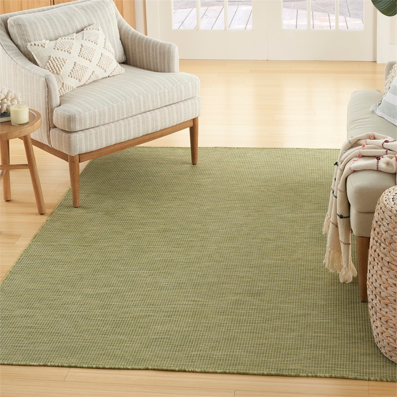 Pemberly Row Modern / Contemporary 4' x 6' Fabric Green Area Rug