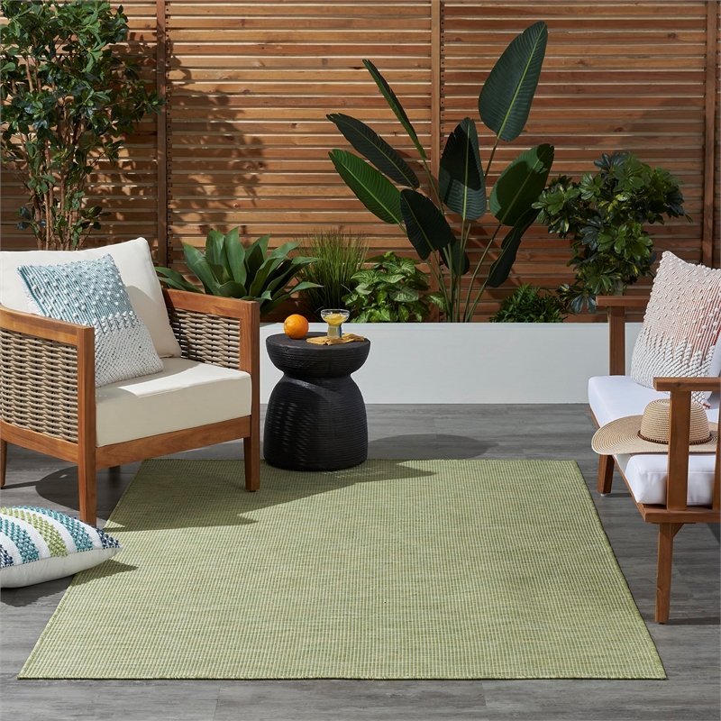 Pemberly Row Modern / Contemporary 4' x 6' Fabric Green Area Rug