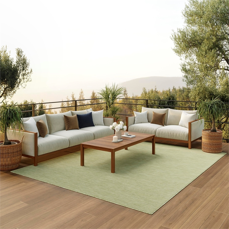 Pemberly Row Modern / Contemporary 8' x 10' Fabric Green Area Rug