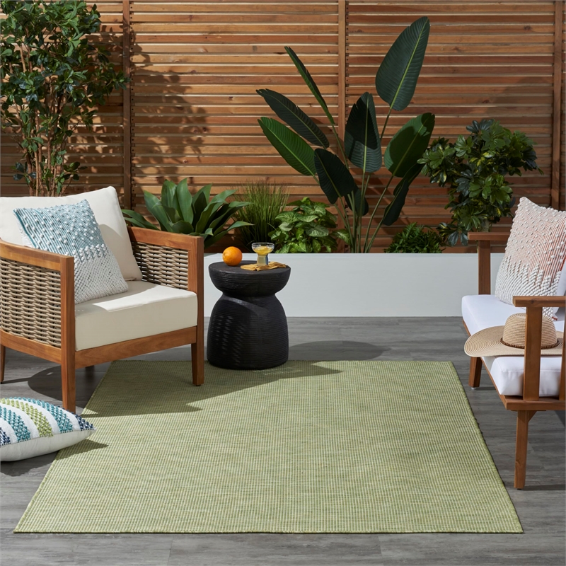 Pemberly Row Modern / Contemporary 8' x 10' Fabric Green Area Rug