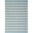 Pemberly Row Contemporary 5' x 7' Fabric Aqua Ivory Area Rug