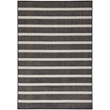 Pemberly Row Contemporary 5' x 7' Fabric Black Ivory Area Rug