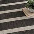 Pemberly Row Contemporary 5' x 7' Fabric Black Ivory Area Rug