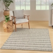 Pemberly Row Contemporary 7' x 10' Fabric Grey Ivory Area Rug