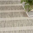 Pemberly Row Contemporary 7' x 10' Fabric Grey Ivory Area Rug
