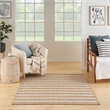Pemberly Row Contemporary 5' x 7' Fabric Beige Ivory Area Rug