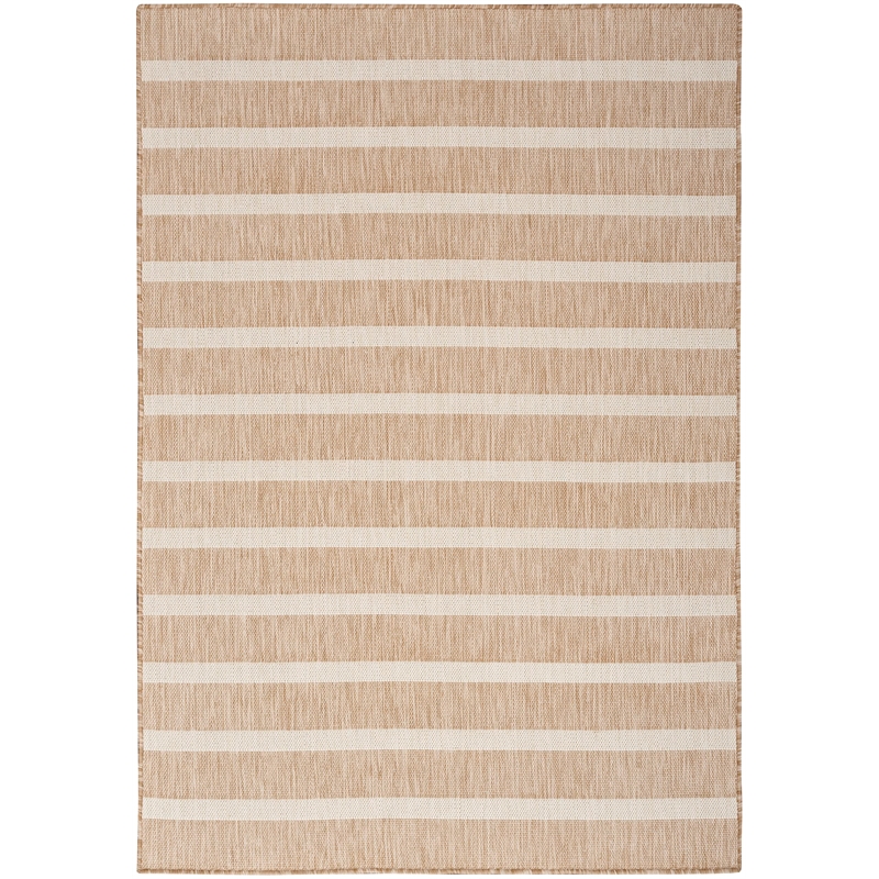 Pemberly Row Contemporary 5' x 7' Fabric Beige Ivory Area Rug