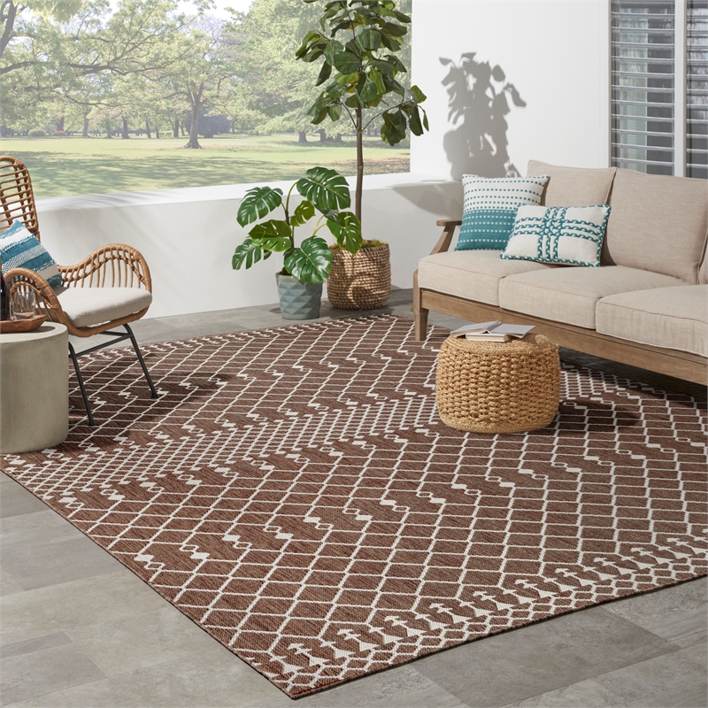 Pemberly Row Modern / Contemporary 8' x 10' Fabric Natural Area Rug