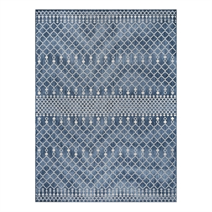 Pemberly Row Contemporary 8' x 10' Fabric Navy Blue Area Rug