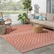 Pemberly Row Contemporary 8' x 10' Fabric Terracotta Area Rug