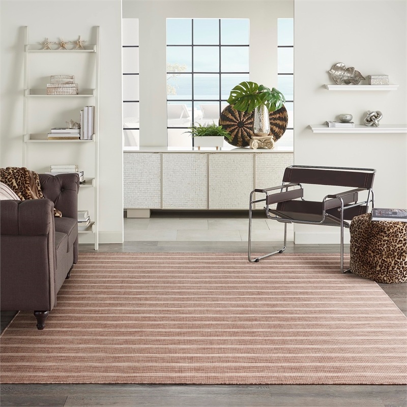 Pemberly Row Contemporary 8' x 10' Fabric Natural Ivory Area Rug
