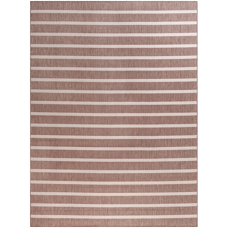 Pemberly Row Contemporary 8' x 10' Fabric Natural Ivory Area Rug