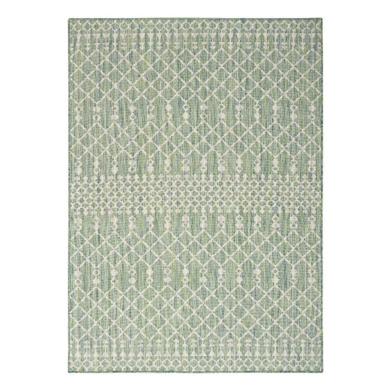 Pemberly Row Contemporary 6' x 9' Fabric Blue Green Area Rug