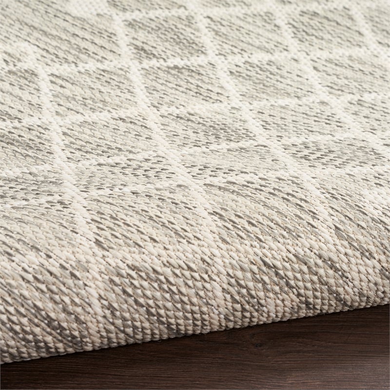 Pemberly Row Contemporary 6' x 9' Fabric Light Grey Area Rug