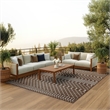 Pemberly Row Modern / Contemporary 6' x 9' Fabric Natural Area Rug