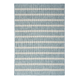Pemberly Row Contemporary 6' x 9' Fabric Aqua Ivory Area Rug