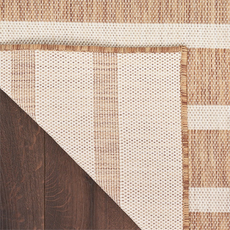 Pemberly Row Contemporary 6' x 9' Fabric Jute Ivory Area Rug