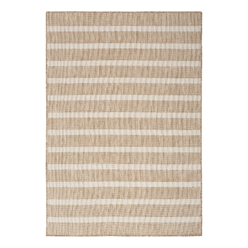 Pemberly Row Contemporary 6' x 9' Fabric Beige Ivory Area Rug