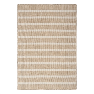 Pemberly Row Contemporary 6' x 9' Fabric Beige Ivory Area Rug