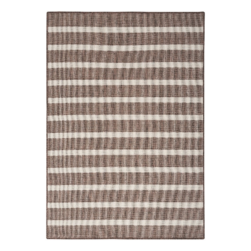 Pemberly Row Contemporary 5' x 7' Fabric Natural Ivory Area Rug