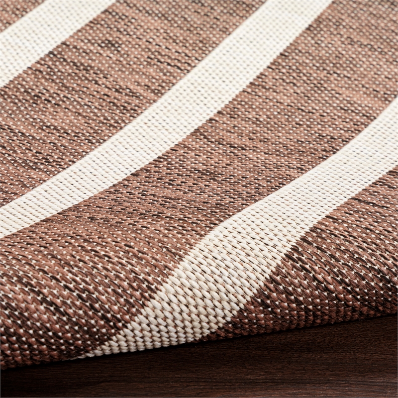 Pemberly Row Contemporary 6' x 9' Fabric Natural Ivory Area Rug