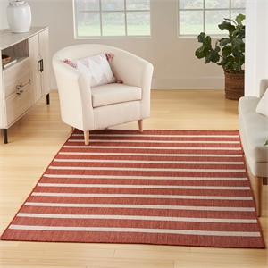 Pemberly Row Contemporary 5' x 7' Fabric Terracotta Area Rug