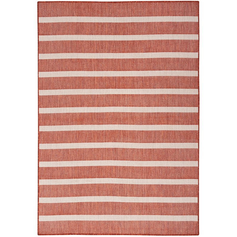 Pemberly Row Contemporary 5' x 7' Fabric Terracotta Area Rug
