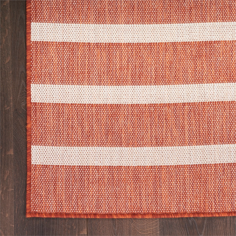Pemberly Row Contemporary 5' x 7' Fabric Terracotta Area Rug