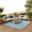 Pemberly Row Modern / Contemporary 8' x 10' Fabric Aqua Area Rug