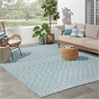 Pemberly Row Modern / Contemporary 8' x 10' Fabric Aqua Area Rug