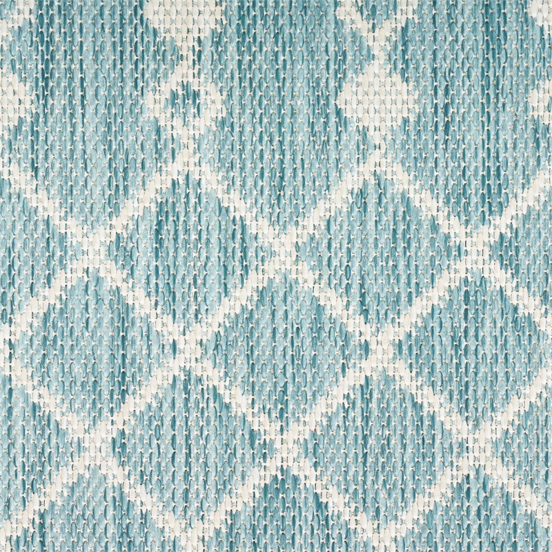 Pemberly Row Modern / Contemporary 8' x 10' Fabric Aqua Area Rug