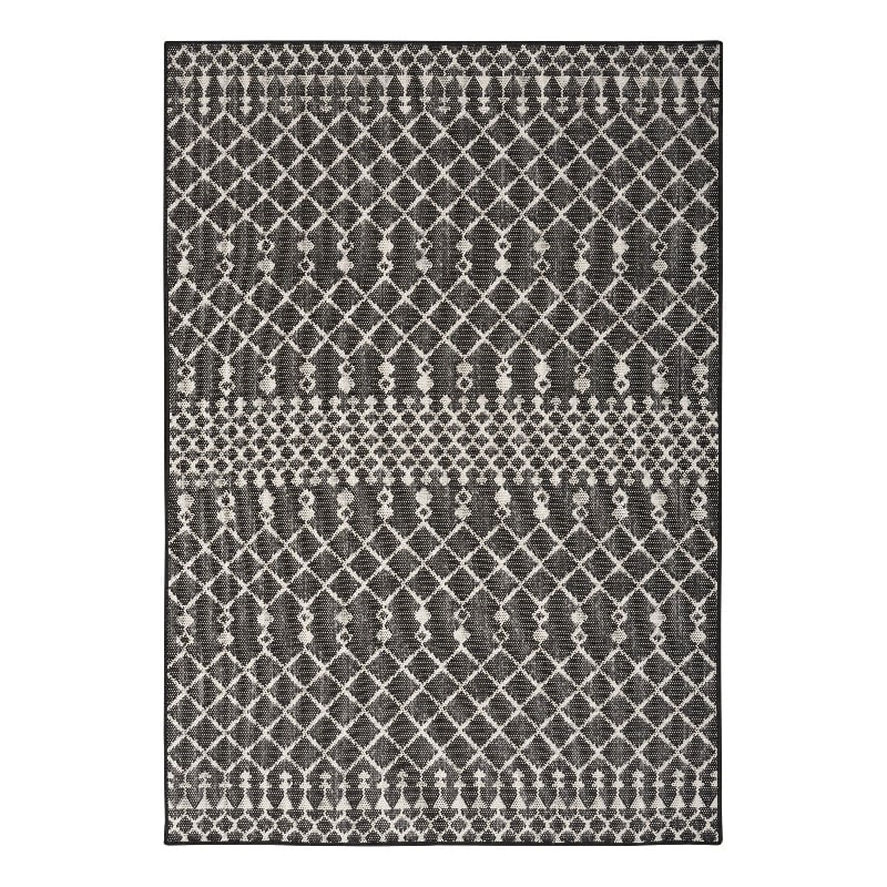 Pemberly Row Modern / Contemporary 7' x 10' Fabric Black Area Rug