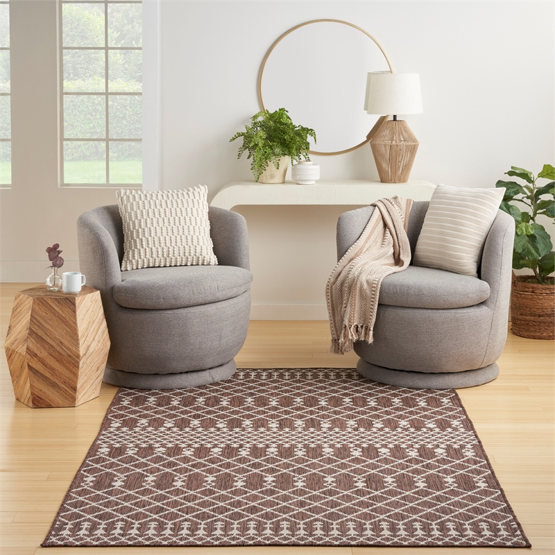 Pemberly Row Modern / Contemporary 7' x 10' Fabric Natural Area Rug