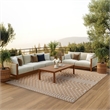 Pemberly Row Modern / Contemporary 8' x 10' Fabric Jute Area Rug