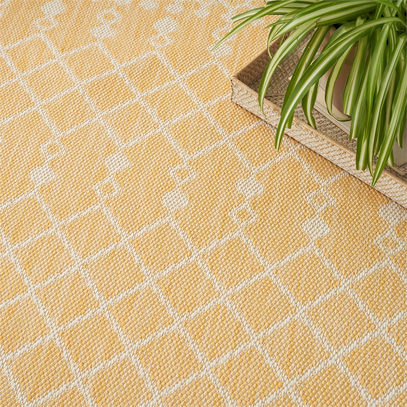 Pemberly Row Modern / Contemporary 7' x 10' Fabric Yellow Area Rug