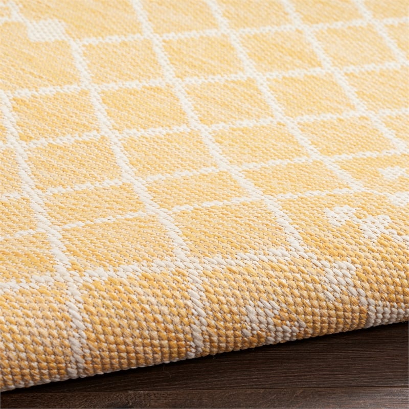 Pemberly Row Modern / Contemporary 9' x 12' Fabric Yellow Area Rug