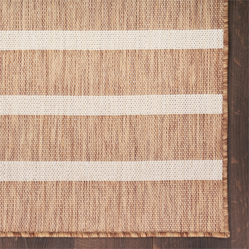 Pemberly Row Contemporary 8' x 10' Fabric Jute Ivory Area Rug