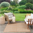 Pemberly Row Contemporary 8' x 10' Fabric Jute Ivory Area Rug