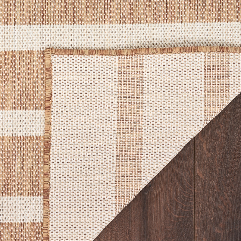 Pemberly Row Contemporary 8' x 10' Fabric Jute Ivory Area Rug