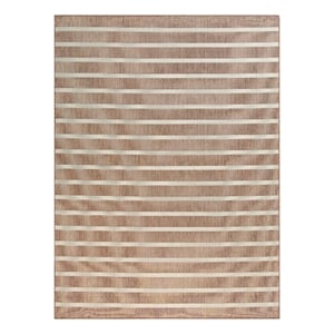 Pemberly Row Contemporary 8' x 10' Fabric Jute Ivory Area Rug