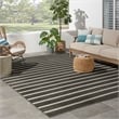 Pemberly Row Contemporary 8' x 10' Fabric Black Ivory Area Rug