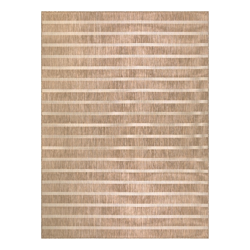 Pemberly Row Contemporary 8' x 10' Fabric Beige Ivory Area Rug