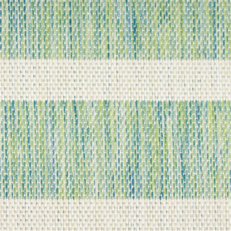 Pemberly Row Contemporary 8' x 10' Fabric Blue Green Ivory Area Rug