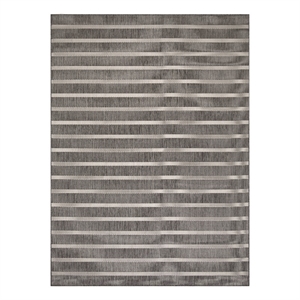 Pemberly Row Contemporary Fabric 9' x 12' Charcoal Ivory Area Rug