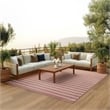 Pemberly Row Contemporary 7' x 10' Fabric Rainbow Ivory Area Rug