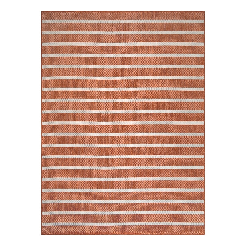 Pemberly Row Contemporary 9' x 12' Fabric Terracotta Area Rug