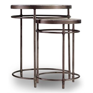 Pemberly Row Contemporary 2 Piece Nesting Table Set in Light Wood